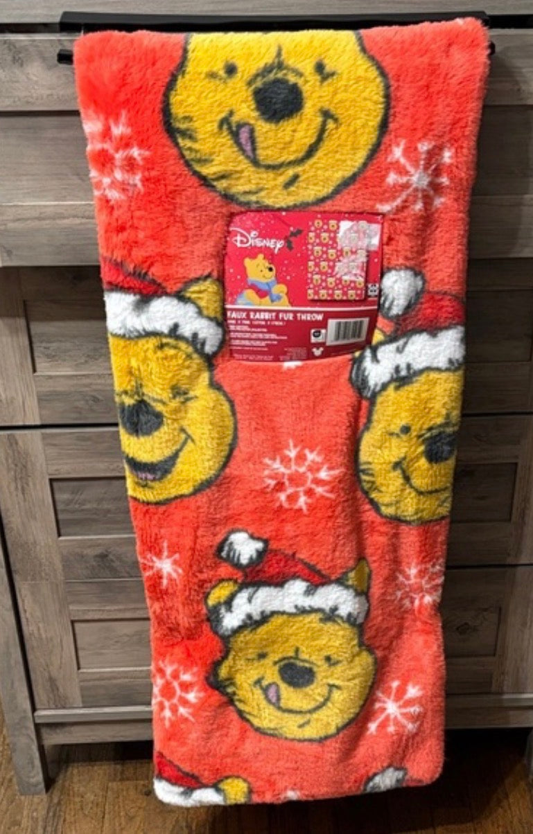 Red Faux Fur - Xmas Pooh