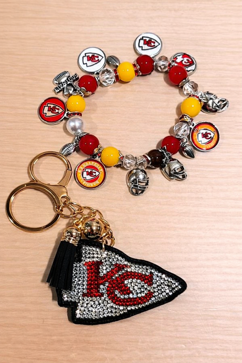 Chiefs - Charm Bracelet & Rhinestone Bag Charm
