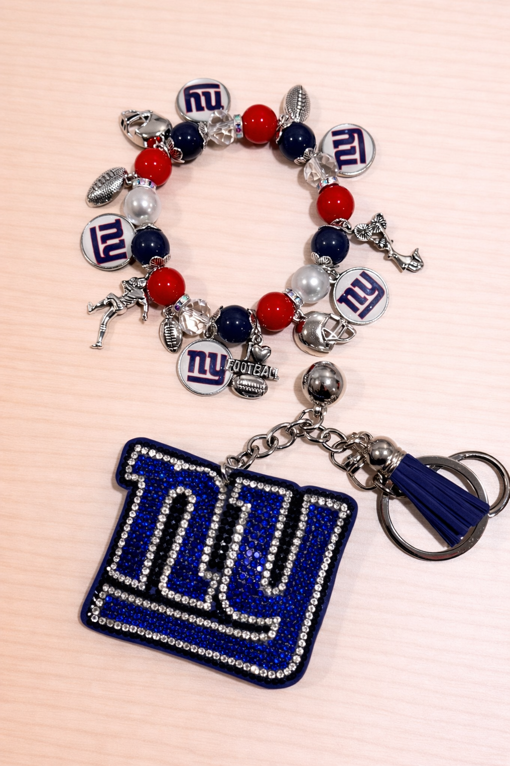 Giants - Charm Bracelet & Rhinestone Bag Charm