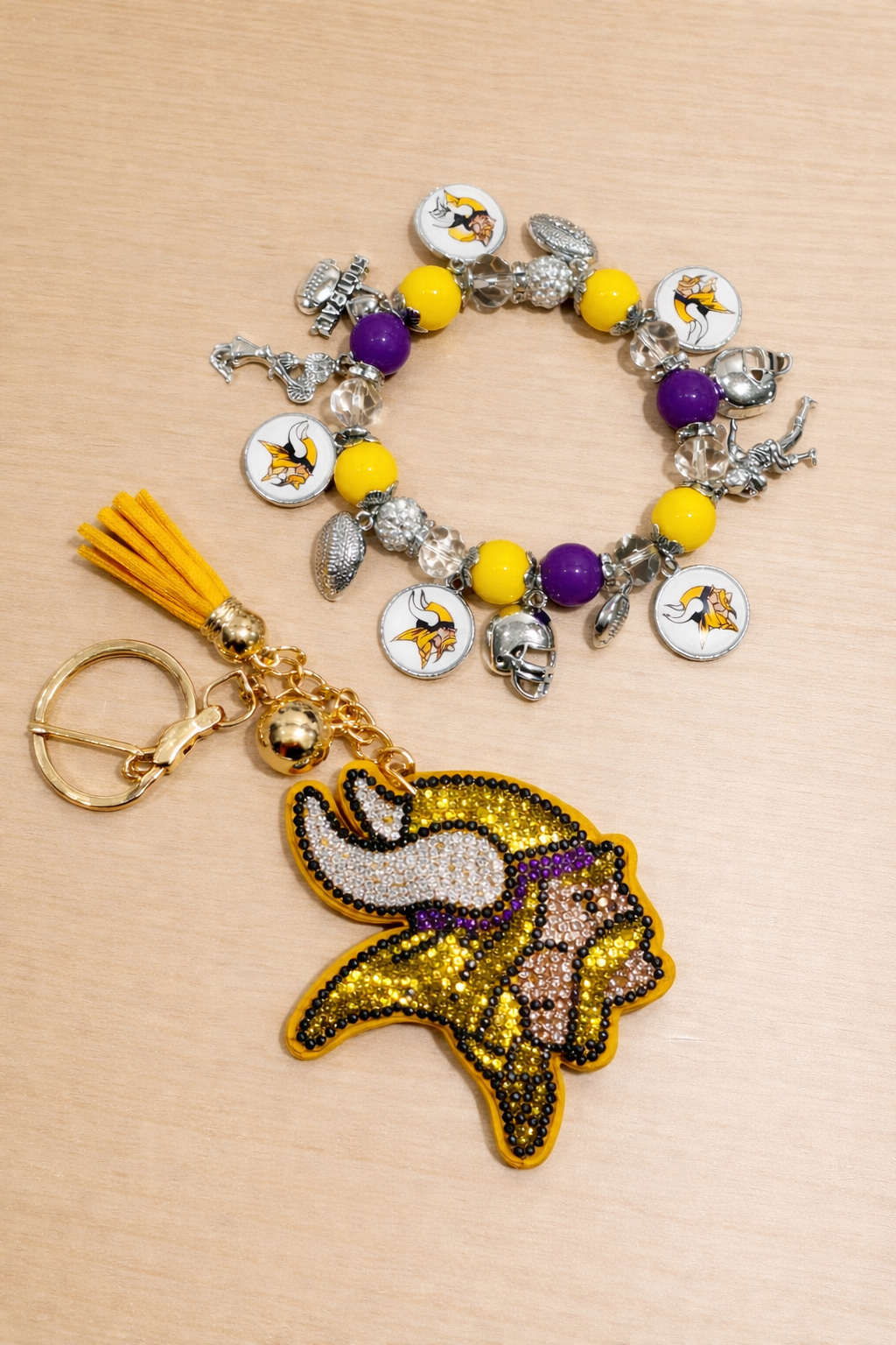 Vickings - Charm Bracelet & Rhinestone Bag Charm
