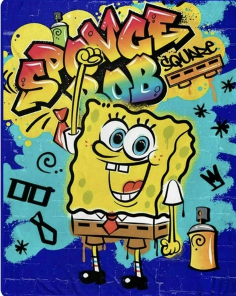 Spongebob Graffiti  Twin/Full Blanket