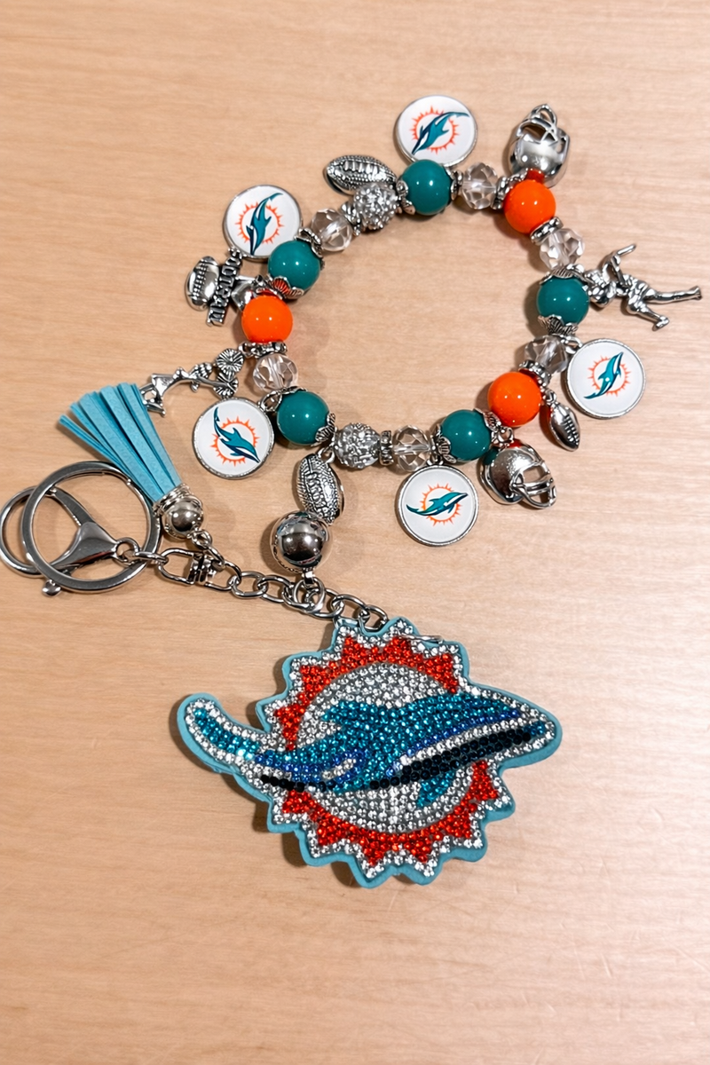 Dolphins - Charm Bracelet & Rhinestone Bag Charm