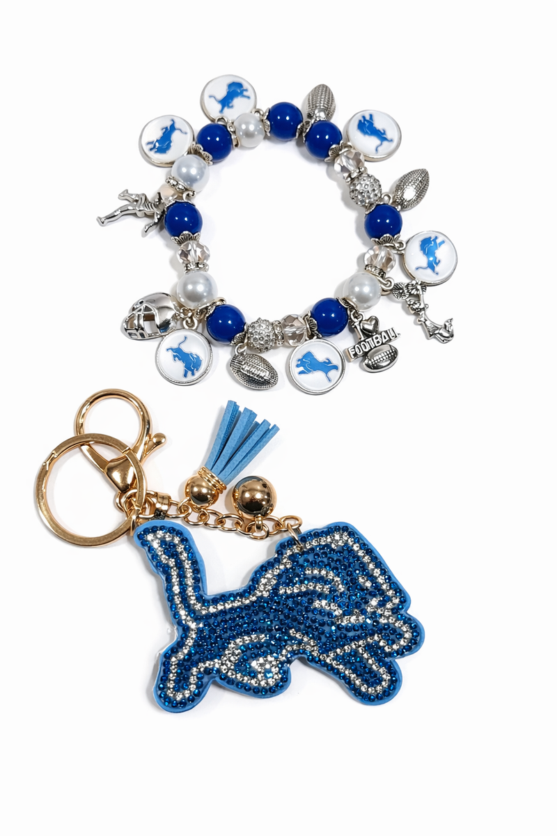 Lions - Charm Bracelet & Rhinestone Bag Charm